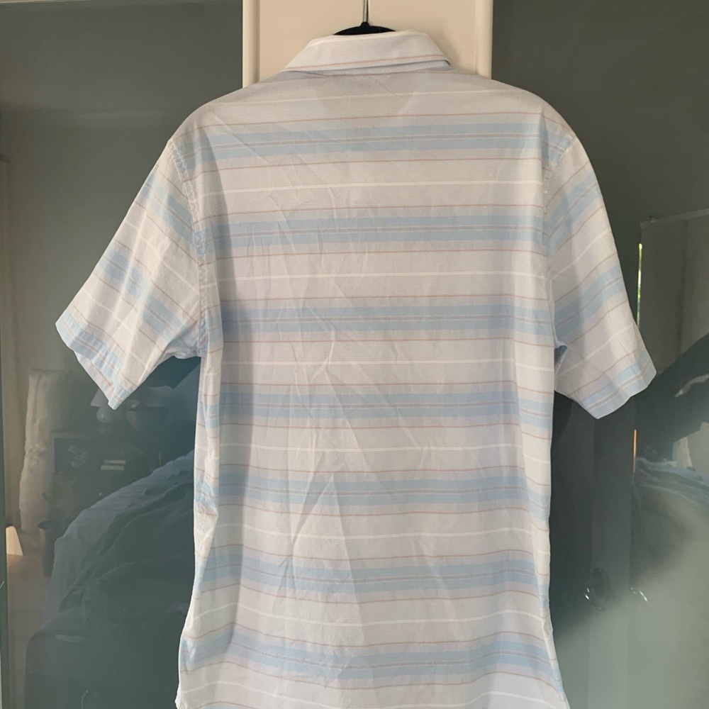 Travis Mathew Blue and White Casual Button Down Shirt - Picture 2 of 3